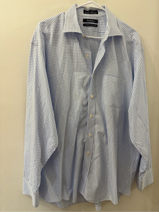 Saks Fifth Avenue Other - Saks Fifth Avenue Men's Light Blue Checked Dress Shirt - size 17.5 (34/35)